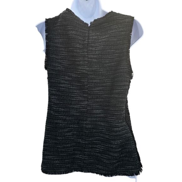 Banana Republic Sleeveless Top Women XS Boucle Black Shell Tank Top Quiet Luxury - Picture 2 of 8